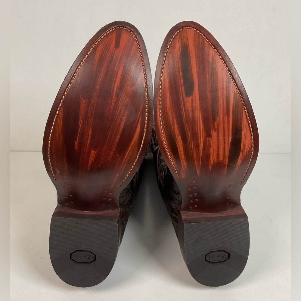 Rios Of Mercedes Tobacco Brown Ostrich Cowboy Boots Men’s 8.5 B | Women’s 9.5 - Picture 2 of 16